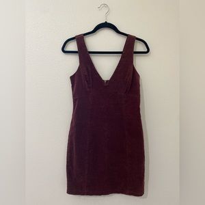 Velvet v-neck dress